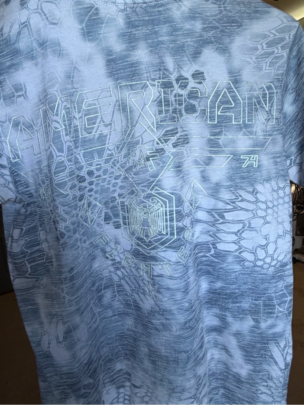 American Fighter Blue Tie-Dye Graphic Short Sleeve Tee
Size - x-small